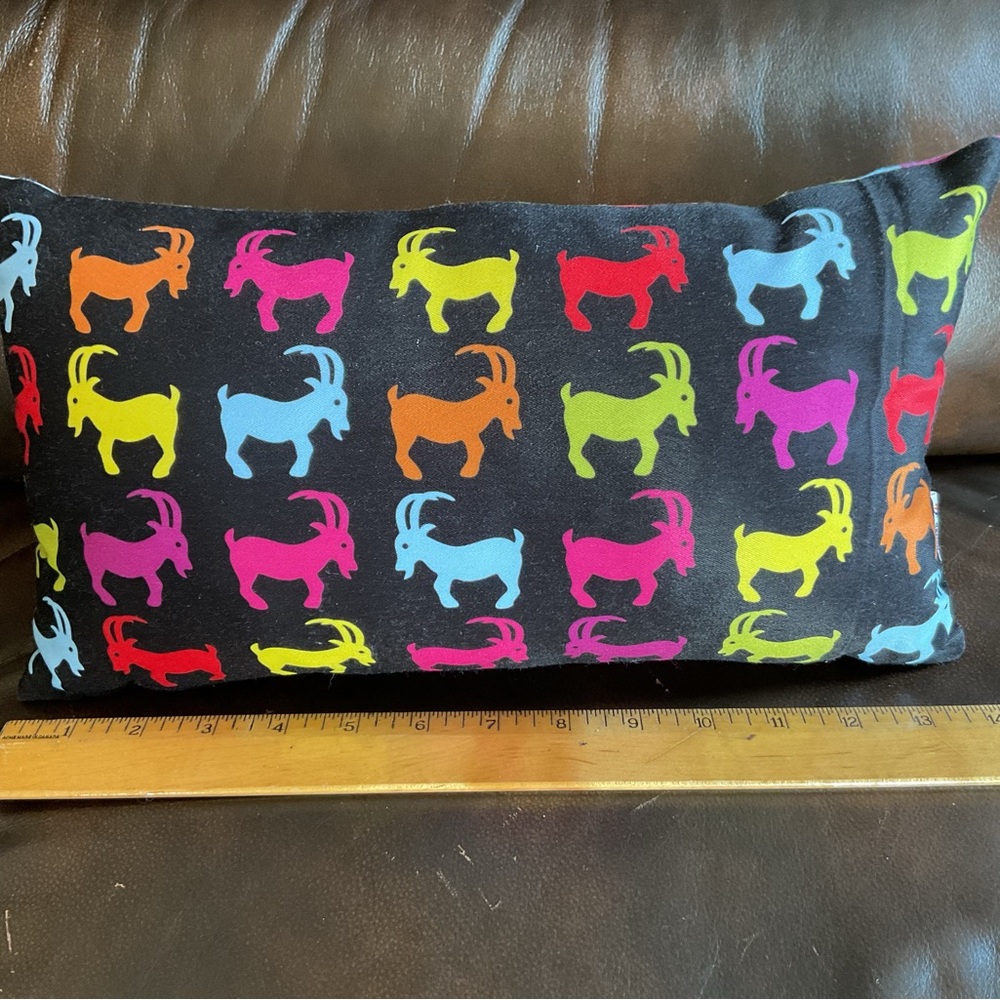 Colorful Goat Pattern Throw Pillow